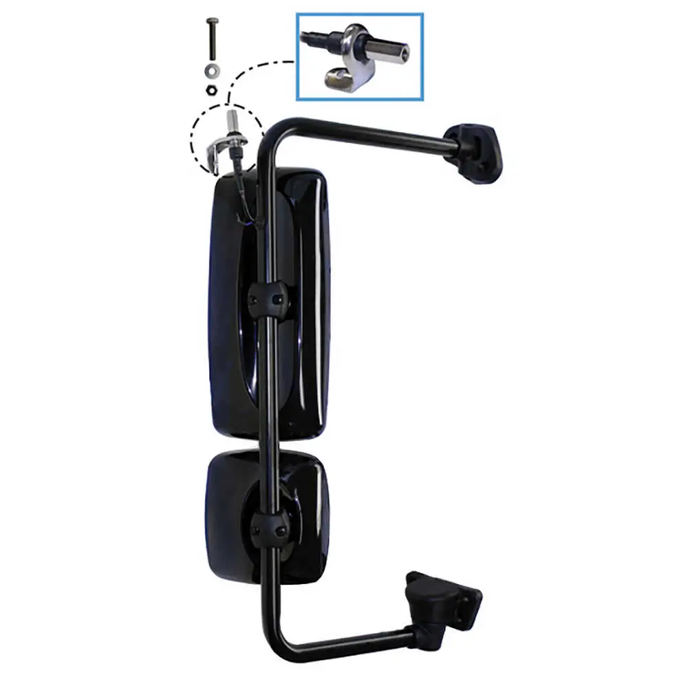 名鉄3100.3150 Right Black Heated Mirror Assembly with CB Antenna Mount