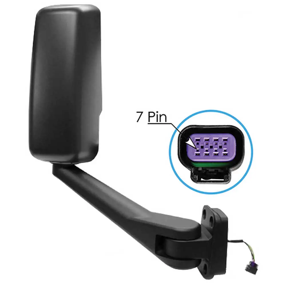 Right Black Mirror Assembly - Driver side - Manual - Heated - Kodiak / Topkick 
