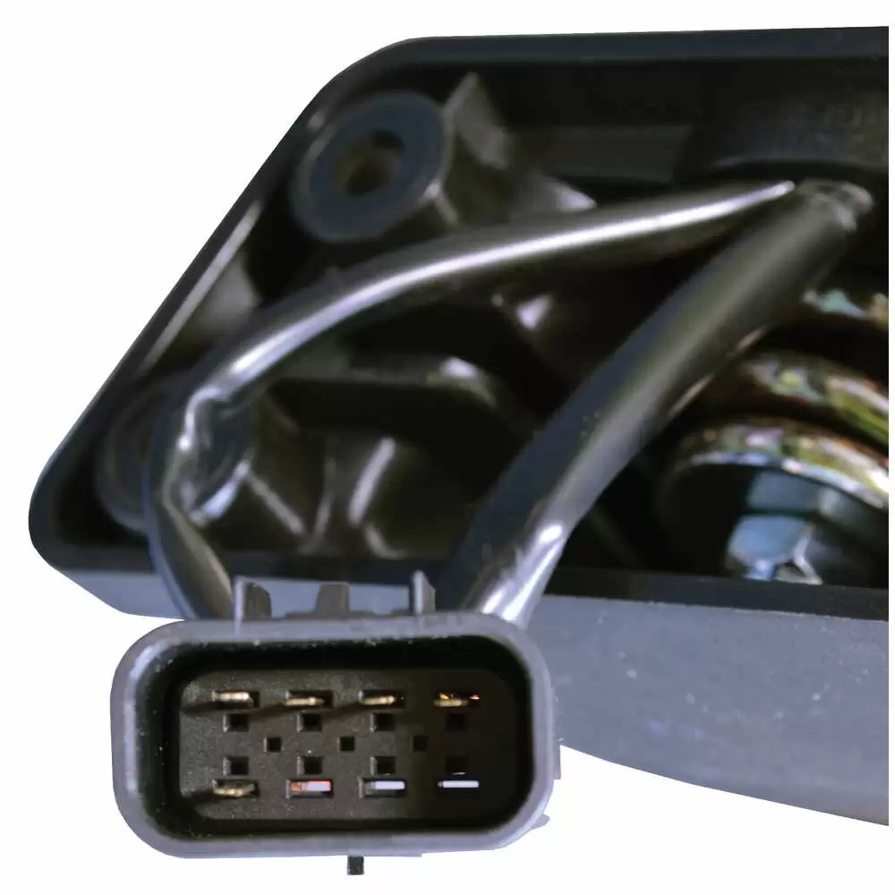 Right Chrome Heated & Motorized Mirror Assembly with CB Antenna Mount - Passenger side