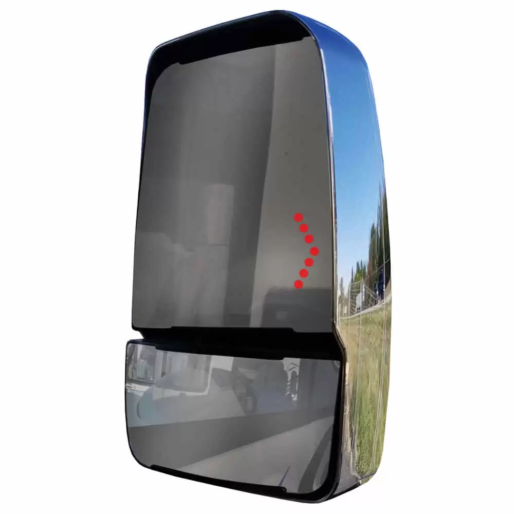 Right Deluxe Heated Remote / Manual Mirror Head with Signal Arrow - Chrome - Velvac 718702