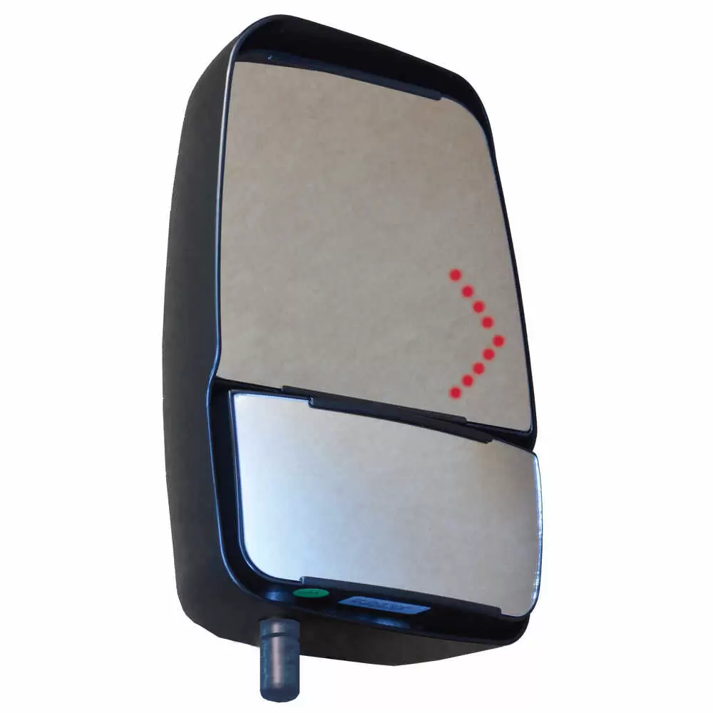Right Deluxe Mirror Head with Heated Remote / Manual Glass with Signal Arrow - Passenger side - Black - Velvac 716974