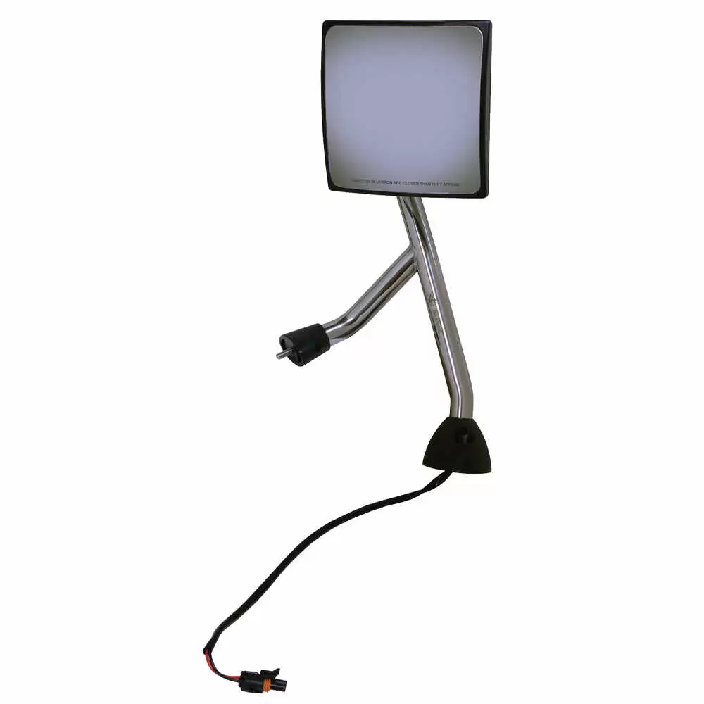 Right Heated Hood Mirror Assembly - Chrome - Passenger side. Fits International DuraStar and WorkStar