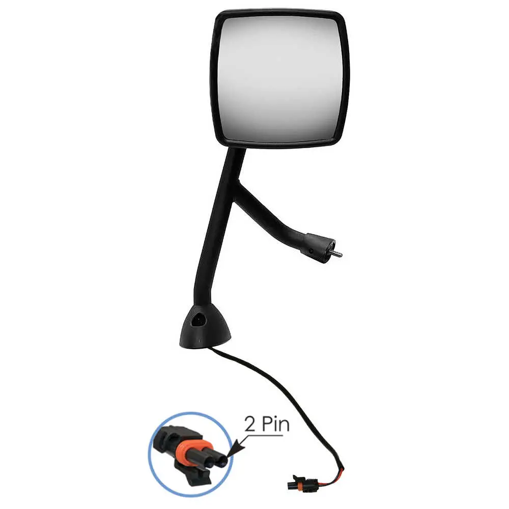 Right Heated Hood Mirror Assembly - Passenger side - Black- Fits International DuraStar and WorkStar