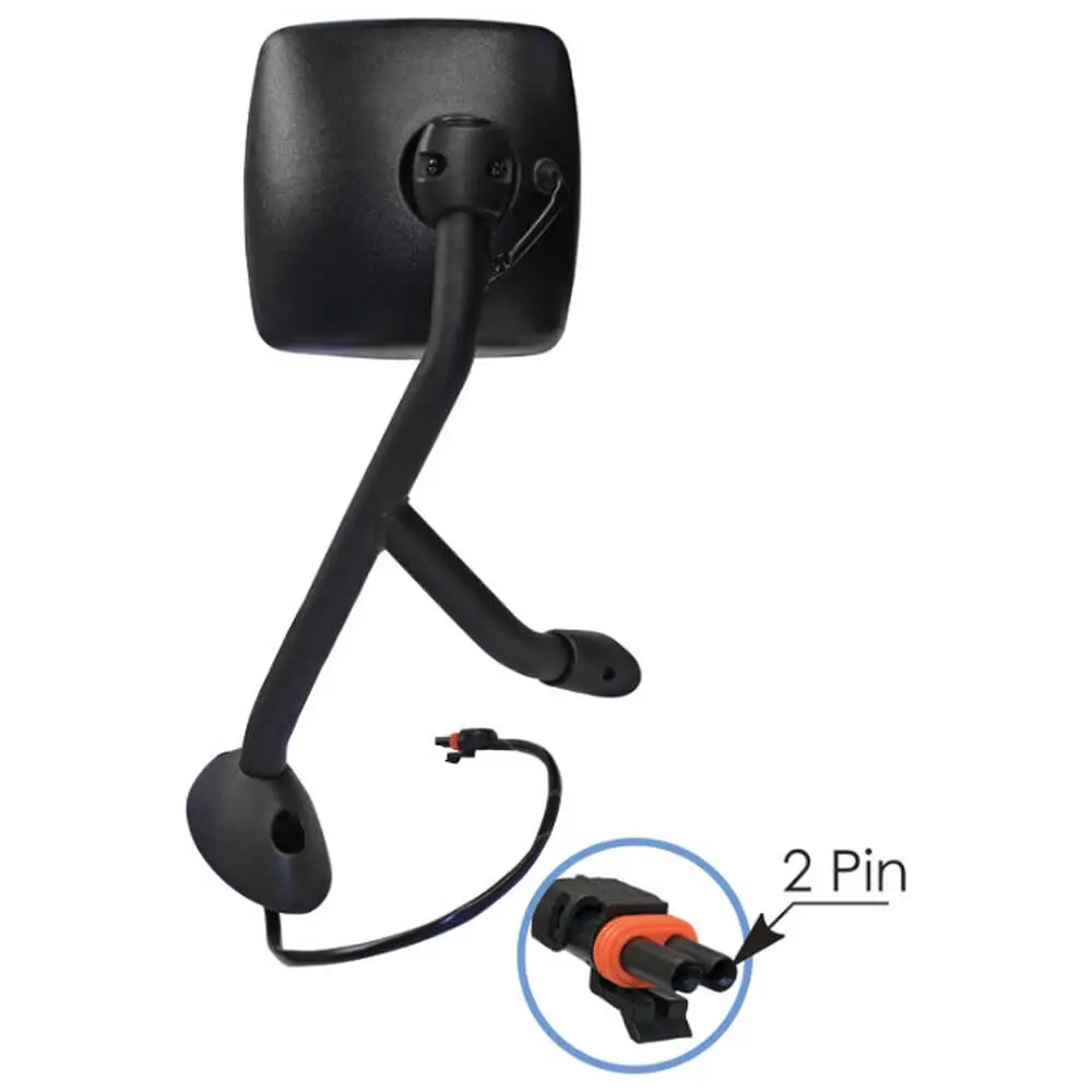 Right Heated Hood Mirror Assembly - Passenger side - Black- Fits International DuraStar and WorkStar