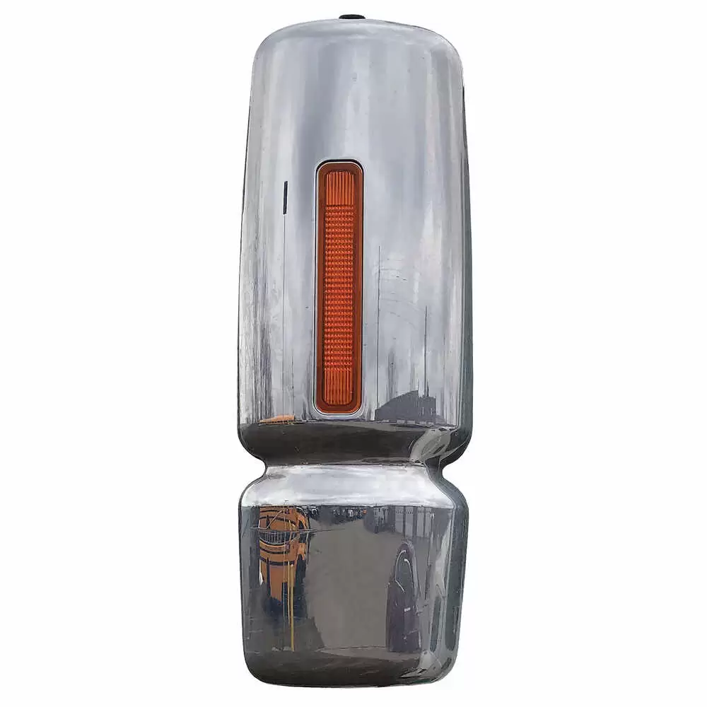 Right Heated Manual Mirror Head with Light, Chrome - Fits International DuraStar WorkStar ProStar