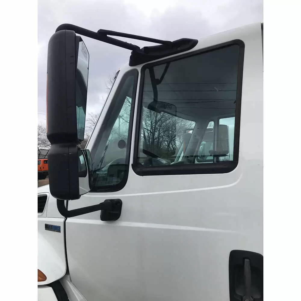 Right Heated Motorized Mirror Assembly with Light and CB Antenna Ready - Black - Fits International DuraStar, WorkStar, ProStar 