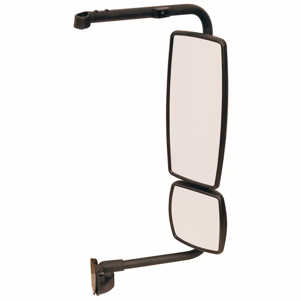 Right Manual Mirror Assembly without Upper Mount - Passenger side - Black - Fits International DuraStar WorkStar ProStar 