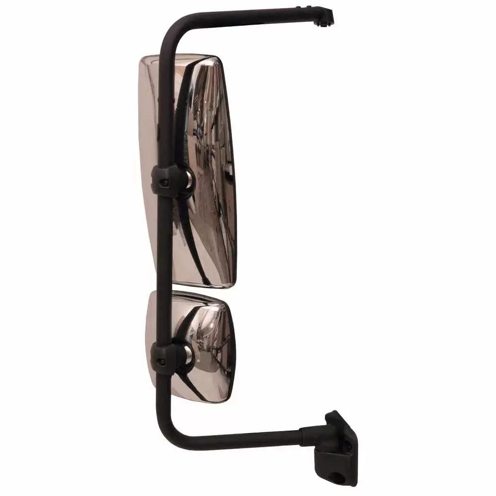 Right Manual Mirror Assembly without Upper Mount - Passenger side - Chrome - Fits International LoneStar, ProStar