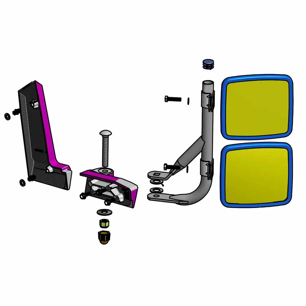 Right Mirror Assembly with Glass for the Transit Connect - Passenger side - 2014 and Newer
