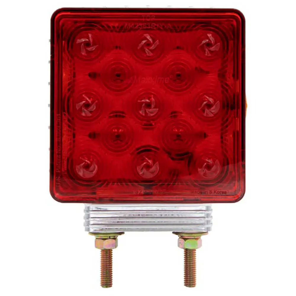 Right Square Pedestal Double Mount Light Red/Amber