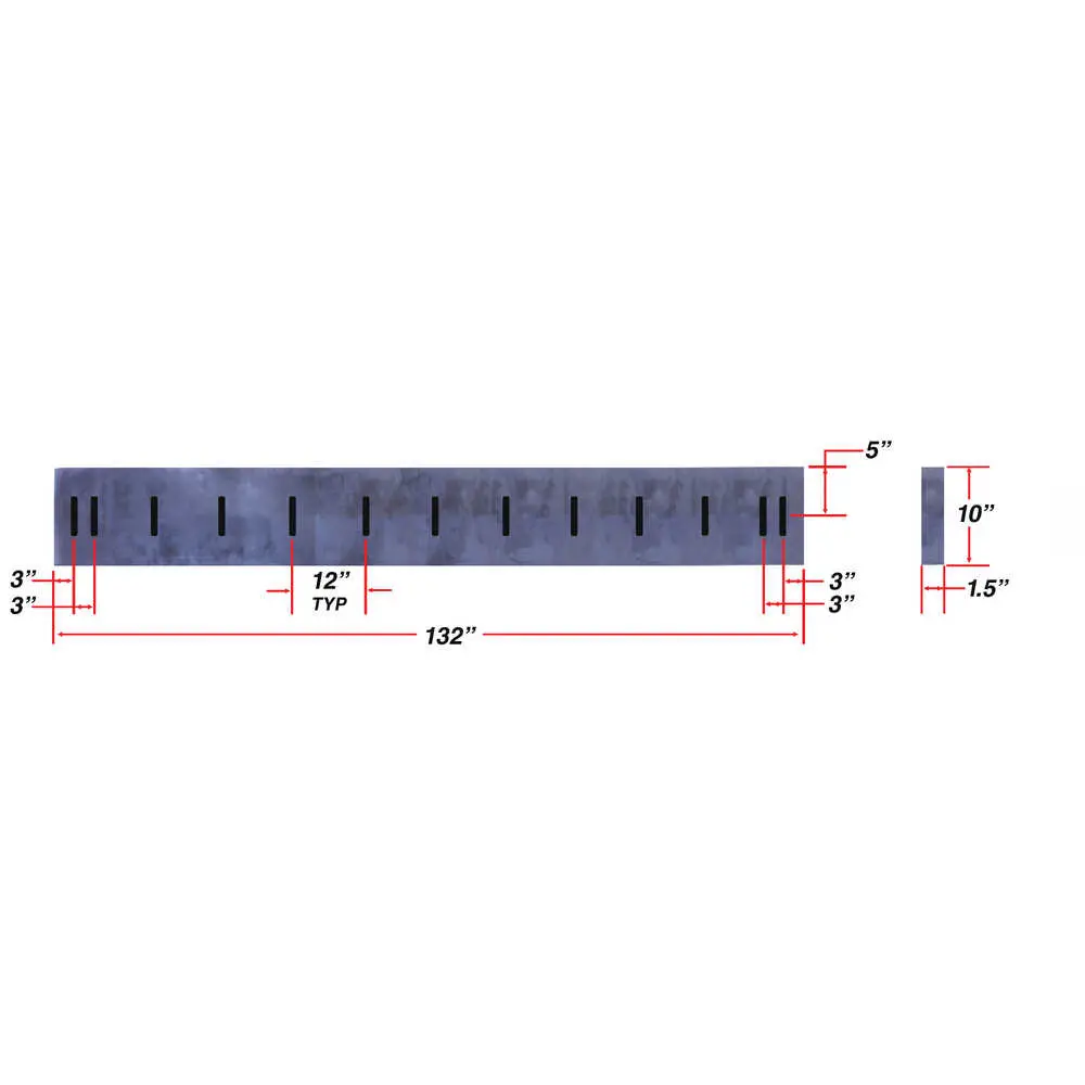 Rubber Cutting Edge Highway Punch, 132" x 10" x 1.5"