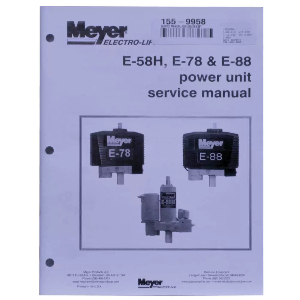 Service Manual for E58H, E78 & E88 Power Units