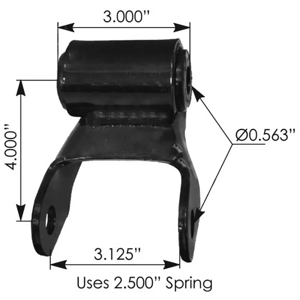 Shackle with 9/16" Spring Hole, Rear of Rear - Fits GM/Workhorse