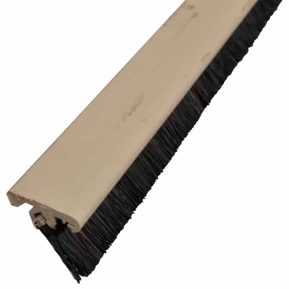 Side Seal with 1" Brush x 90"L - Gray Vinyl Retainer - fits Whiting 6589-90 Roll Up Door