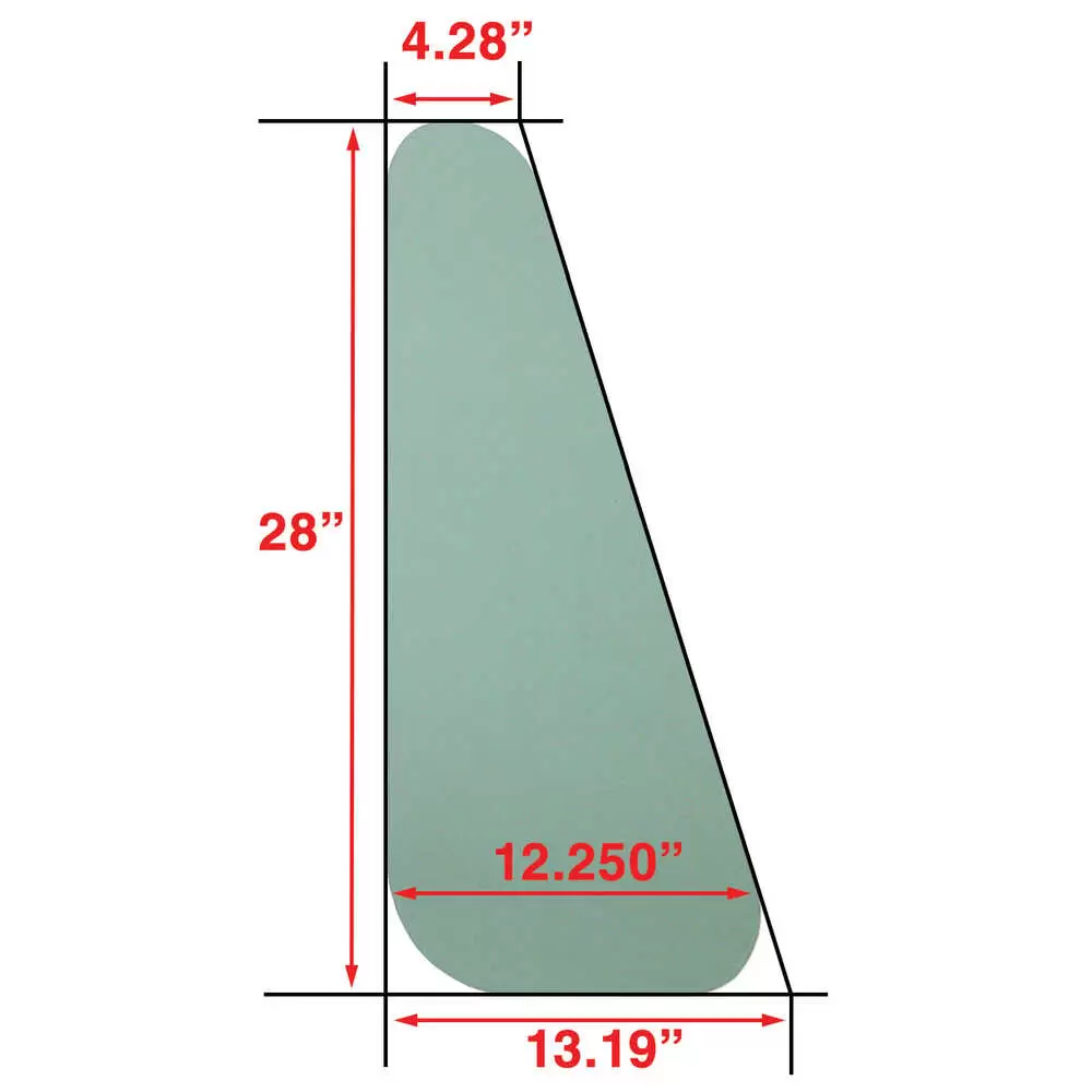 Side Windshield Glass, 28"H x 13.19"W