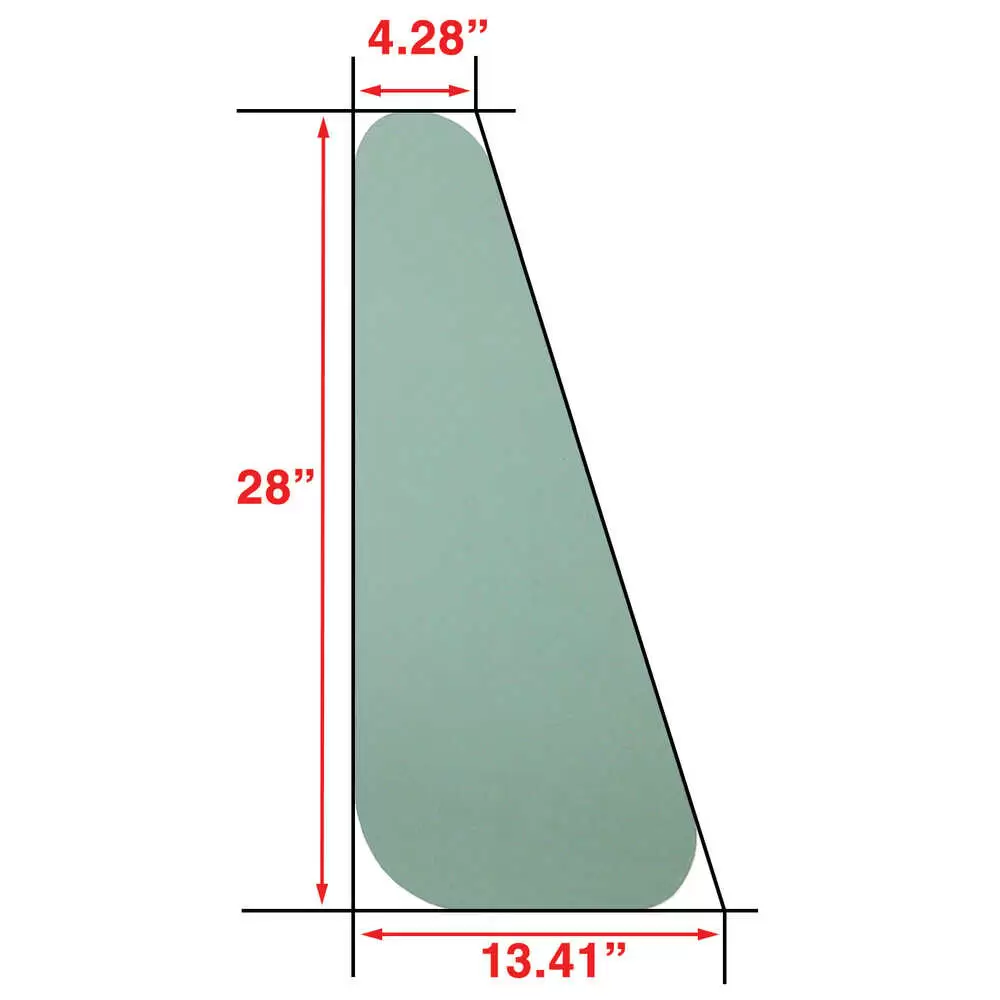 Side Windshield Glass, 28"H x 13.41"W