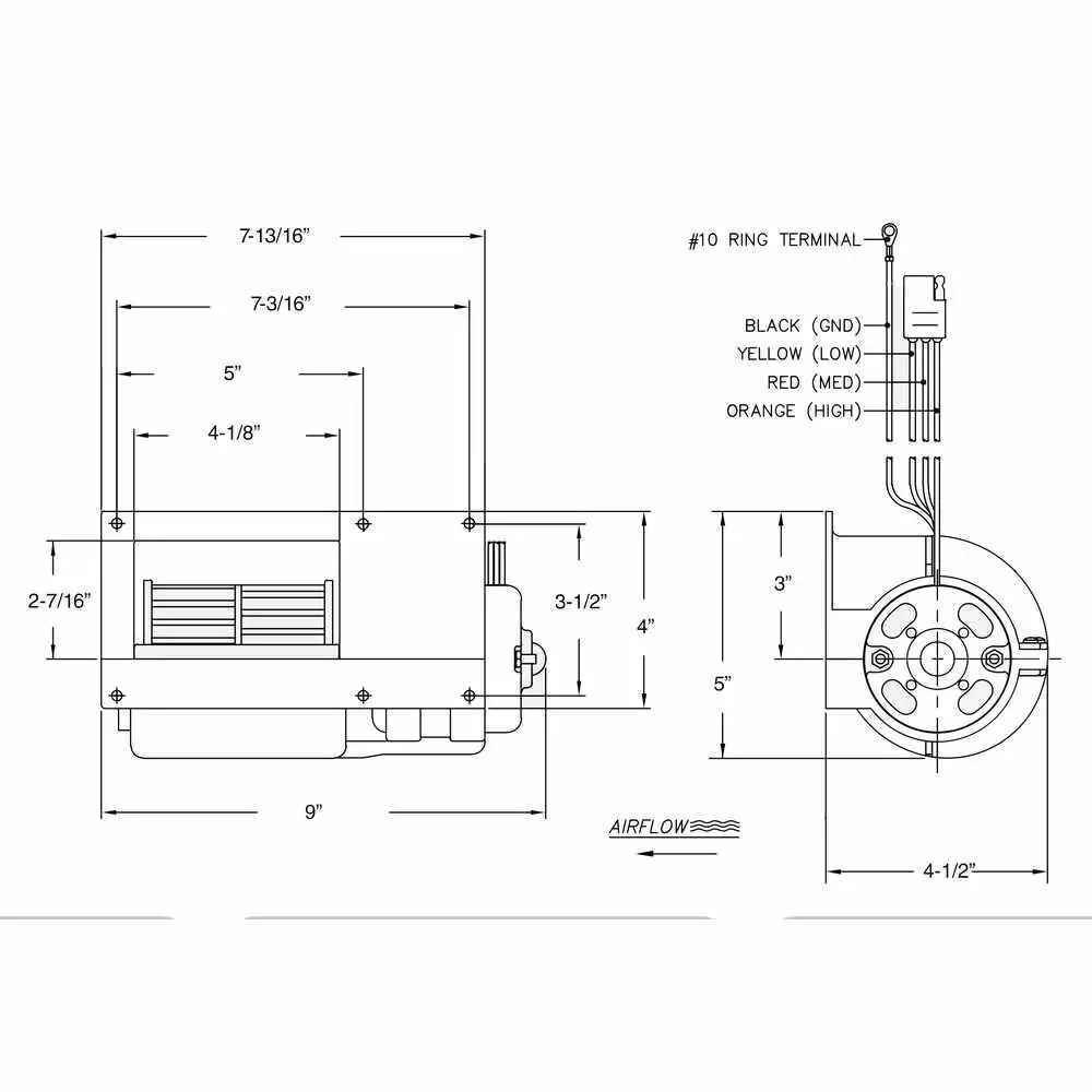 Single Wheel 3-Speed Blower Assembly - Fits Kubota RTV & More