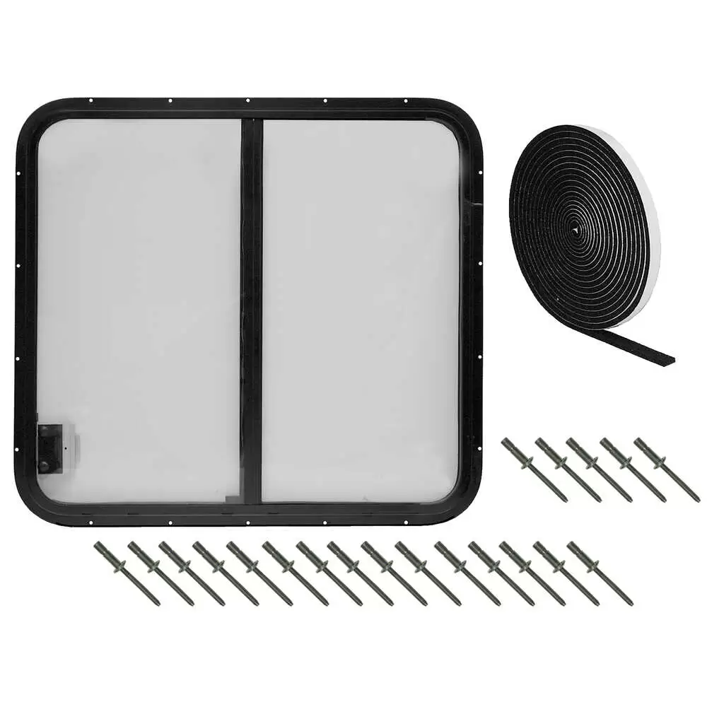 Sliding Window Kit 30"H x 35"W - Left Side with sealant tape and rivets