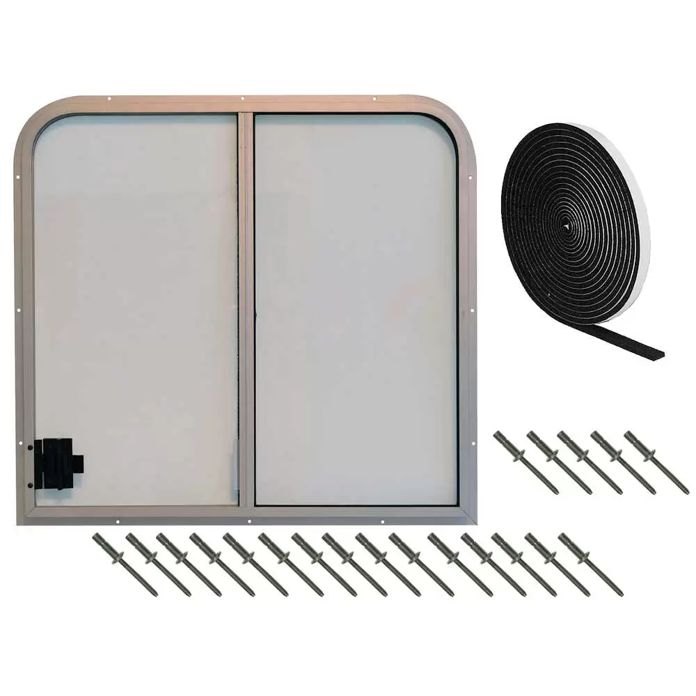 Sliding Window kit with sealant tape and rivets, 24-3/4"H x 26-5/8"W - Right Side