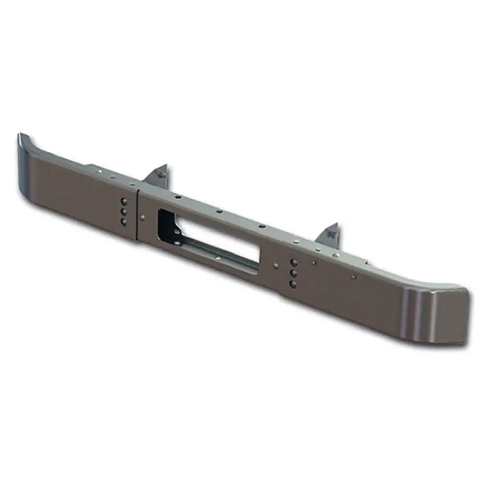 Spring Back Front Bumper Assembly with License Plate Mounts & Center Cutout - Fits Freightliner