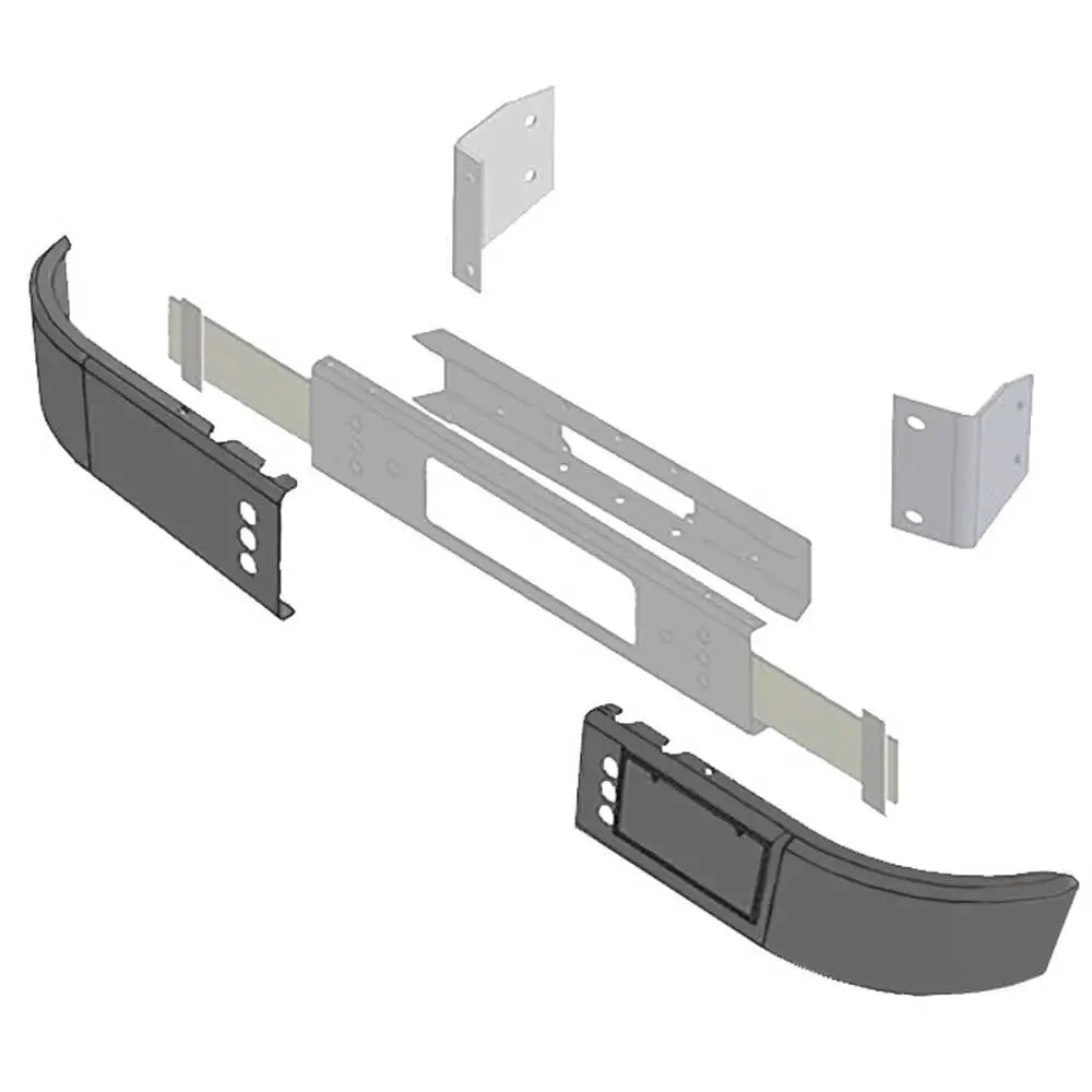 Spring-Back Front Bumper Channel End for 88"L Bumper, Left or Right Side - Fits Freightliner