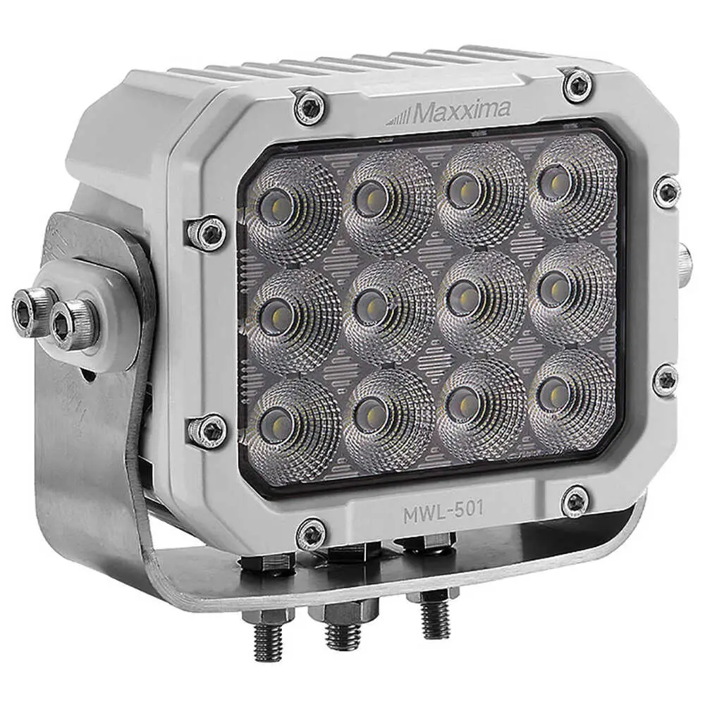 Square High-Powered LED Work Light with White Housing