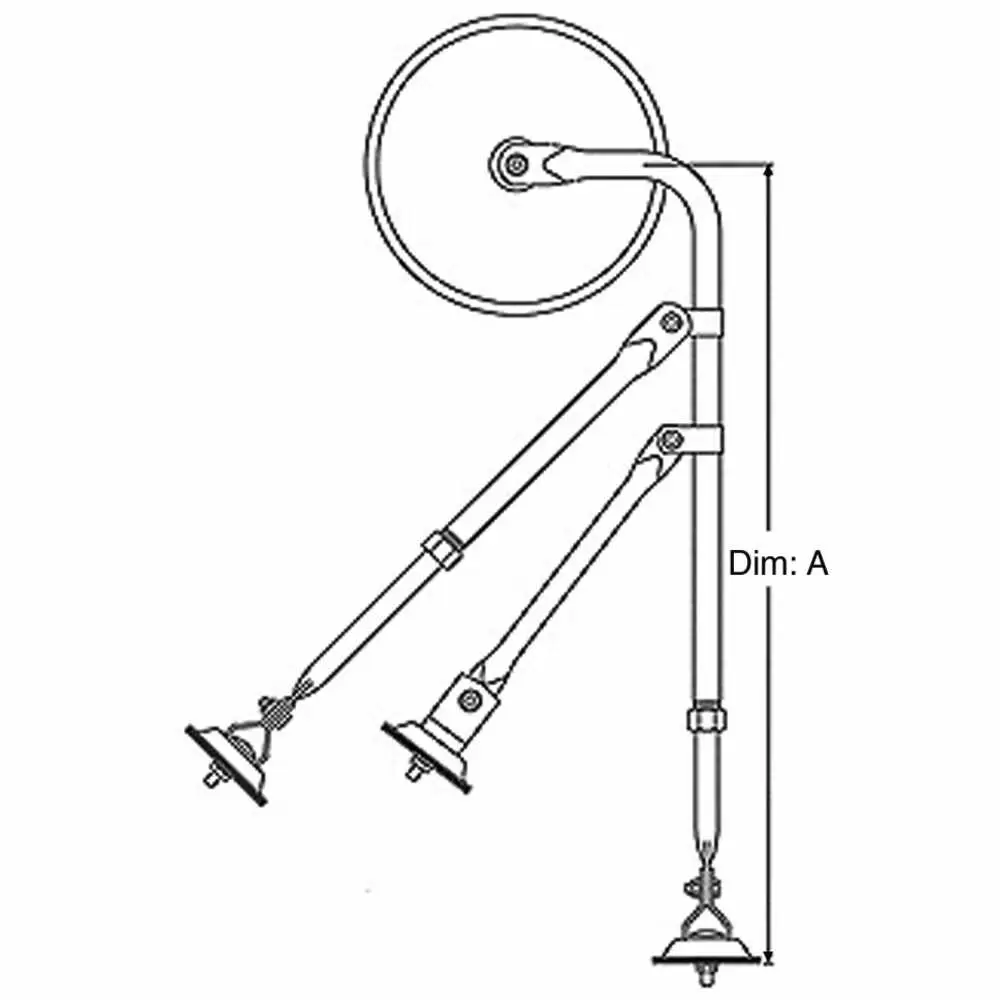 Standard Hood Mount Mirror & Bracket - Velvac 713444 | Mill