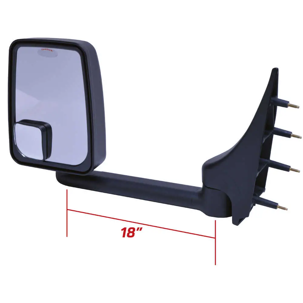 Standard Manual Mirror Assembly for 102" Body - Driver side - Black - Left Side Velvac 714531