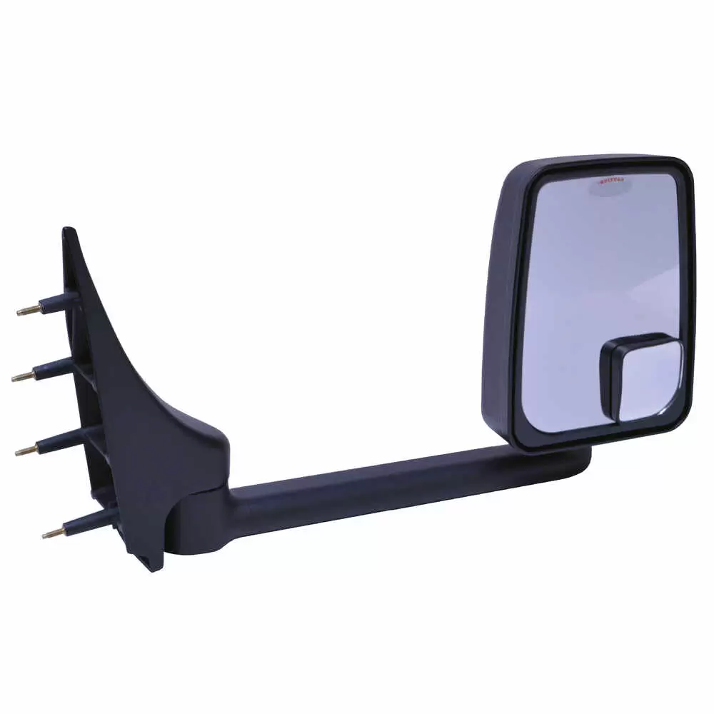 Standard Manual Mirror Assembly for 102" Body - Passenger side - Black - Velvac 714532 - Right Side