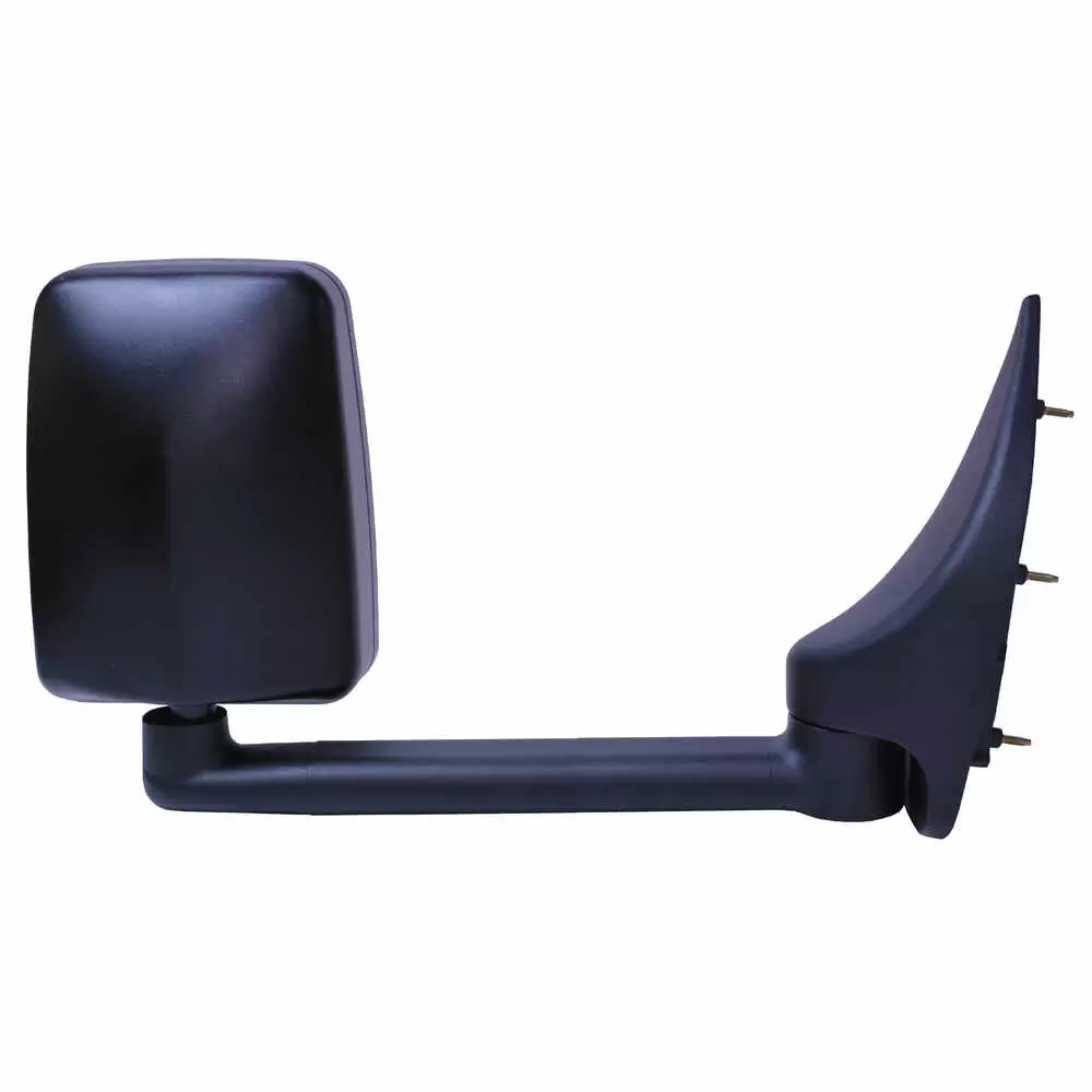 Standard Manual Mirror Assembly for 102" Body Width, Black - Passenger/Right Side - Fits Ford E350