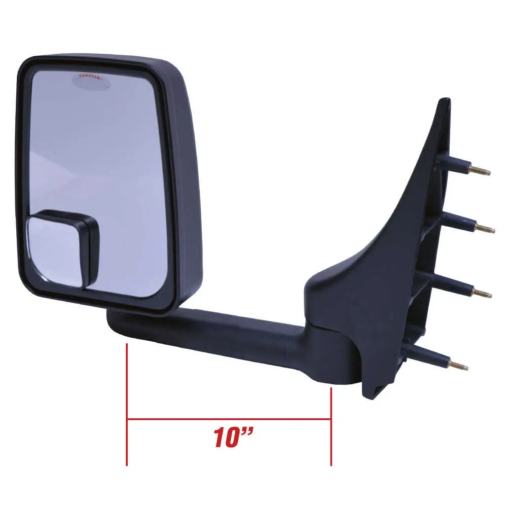 Standard Manual Mirror Assembly for 86" Body - Black - Left Side - Velvac 715153