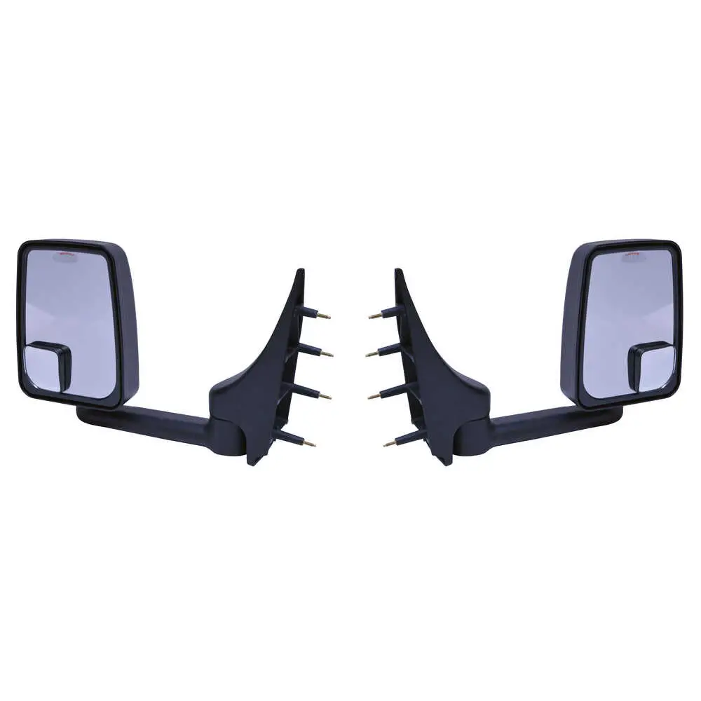 Standard Manual Mirror Assembly for 86" Body, Black - Pair - Fits Ford Super Duty