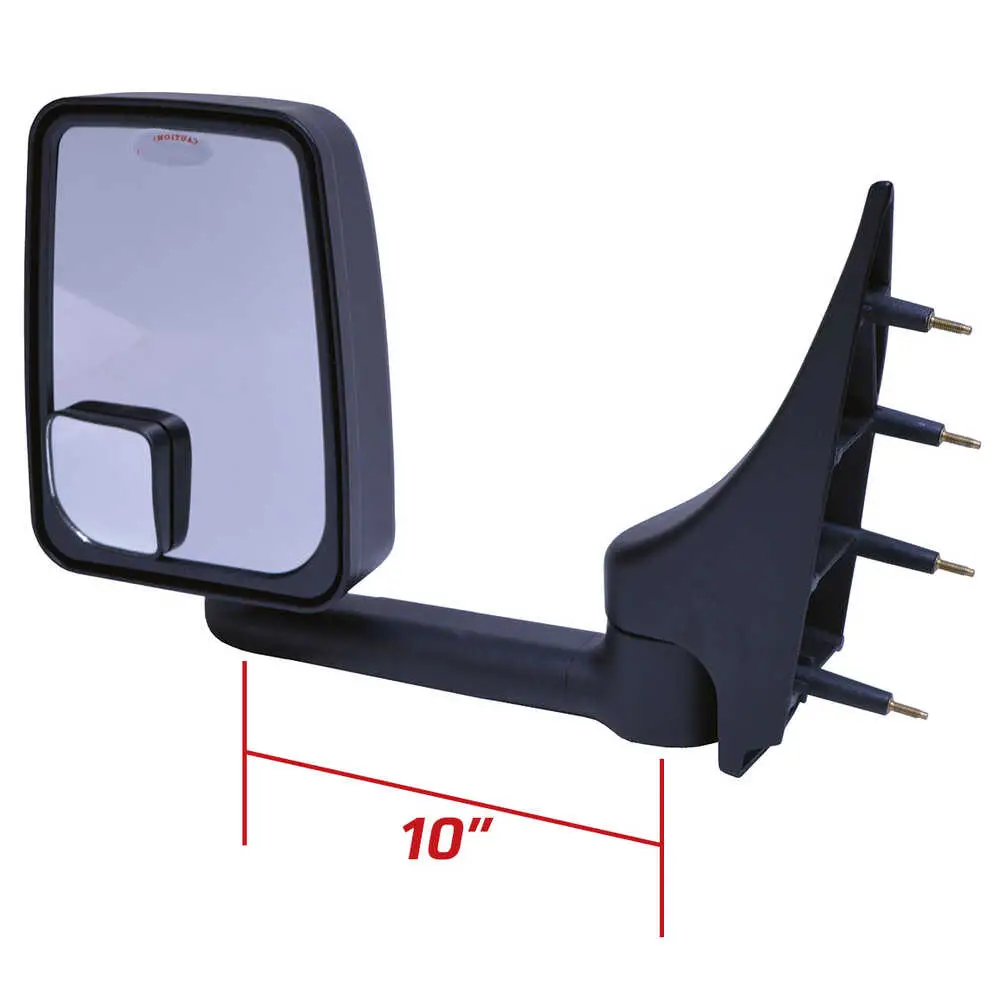 Standard Manual Mirror Assembly for 86" Body, Black - Pair - Fits Ford Super Duty