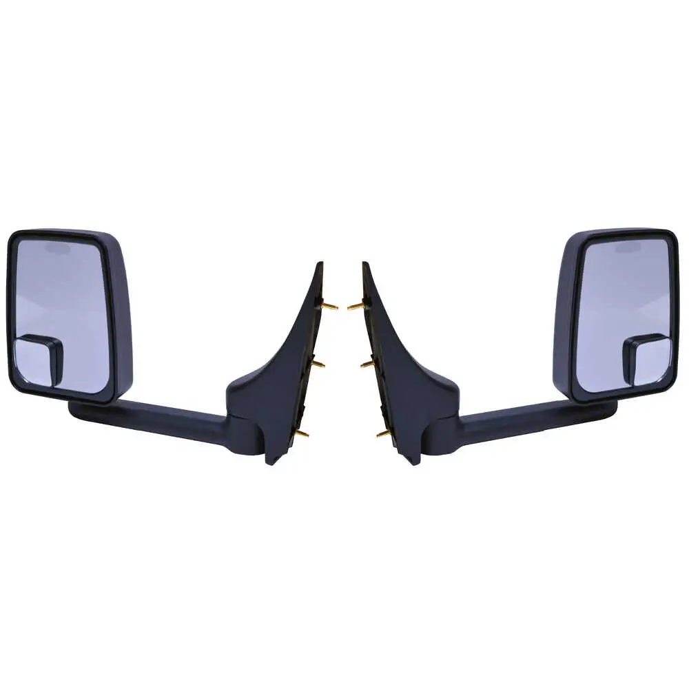 Standard Manual Mirror Assembly for 86" Body, Black - Pair - Fits Ford Super Duty