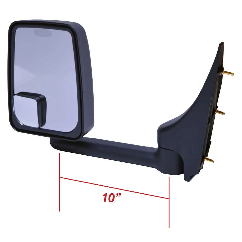 Standard Manual Mirror Assembly for 86" Body, Black - Pair - Fits Ford Super Duty