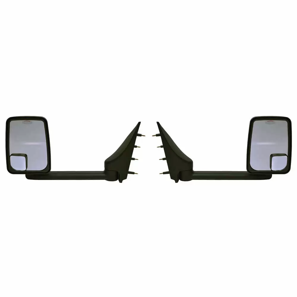 Standard Manual Mirror Assembly for 96" Body, Black - Pair - 1998 and Newer Ford Super Duty F-250 to F-750