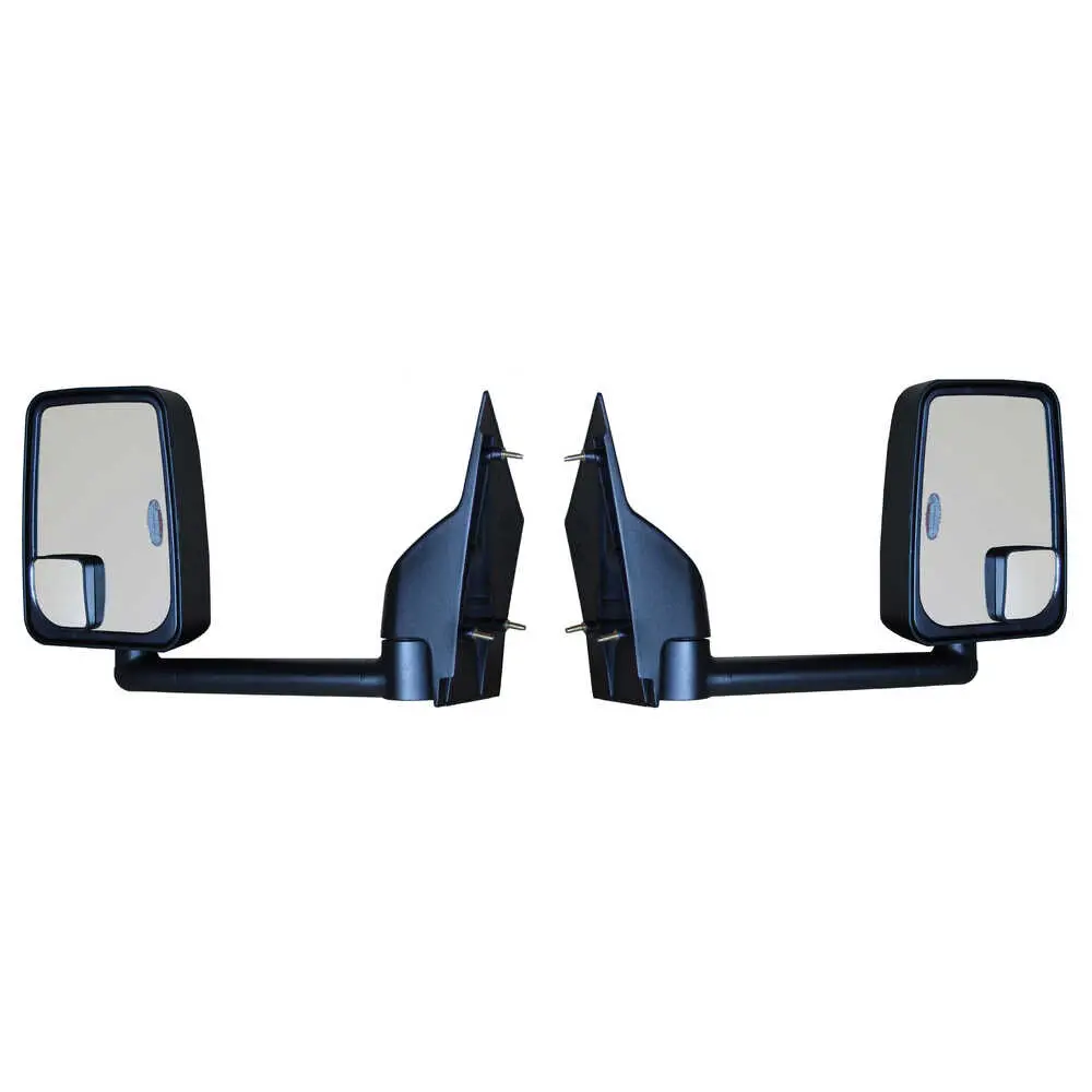 Standard Manual Mirror Assembly for 96" Body, Black - Pair - Fits Ford E350