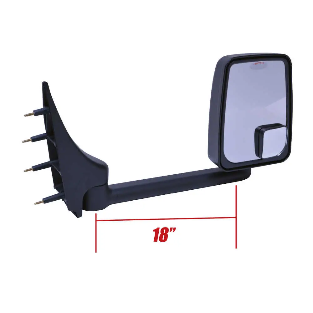 Standard Remote Mirror Assembly for 102" Body - Passenger side - Black - Right Side - Velvac 714544