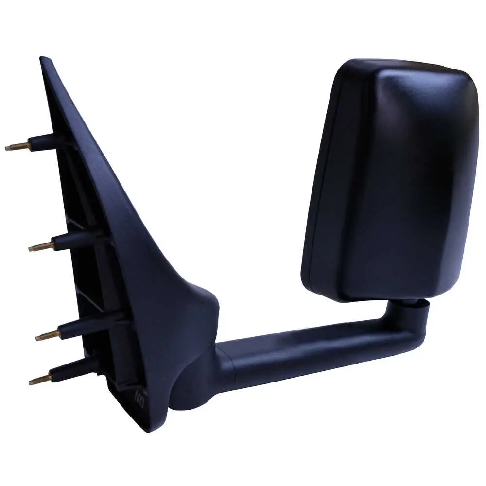 Standard Remote Mirror Assembly for 86" Body, Black - Driver/Left Side - Ford E Series Vans
