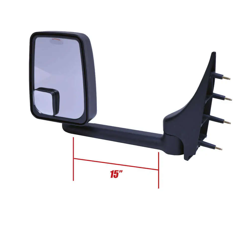 Standard Remote Mirror Assembly for 96" Body - Driver side - Black - Left Side Velvac 714535