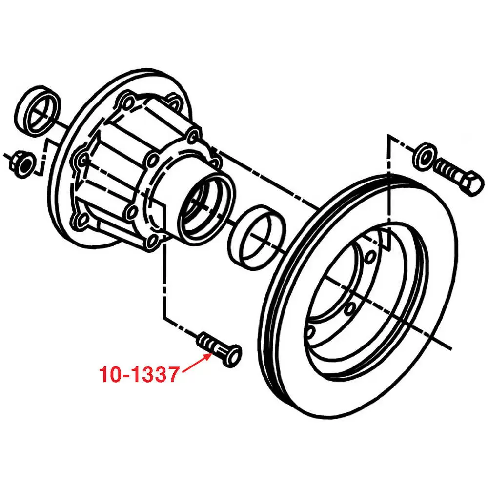 Stud Disc Wheel M22-15, 2.70 Front Axle Hub-Front - Fits Freightliner