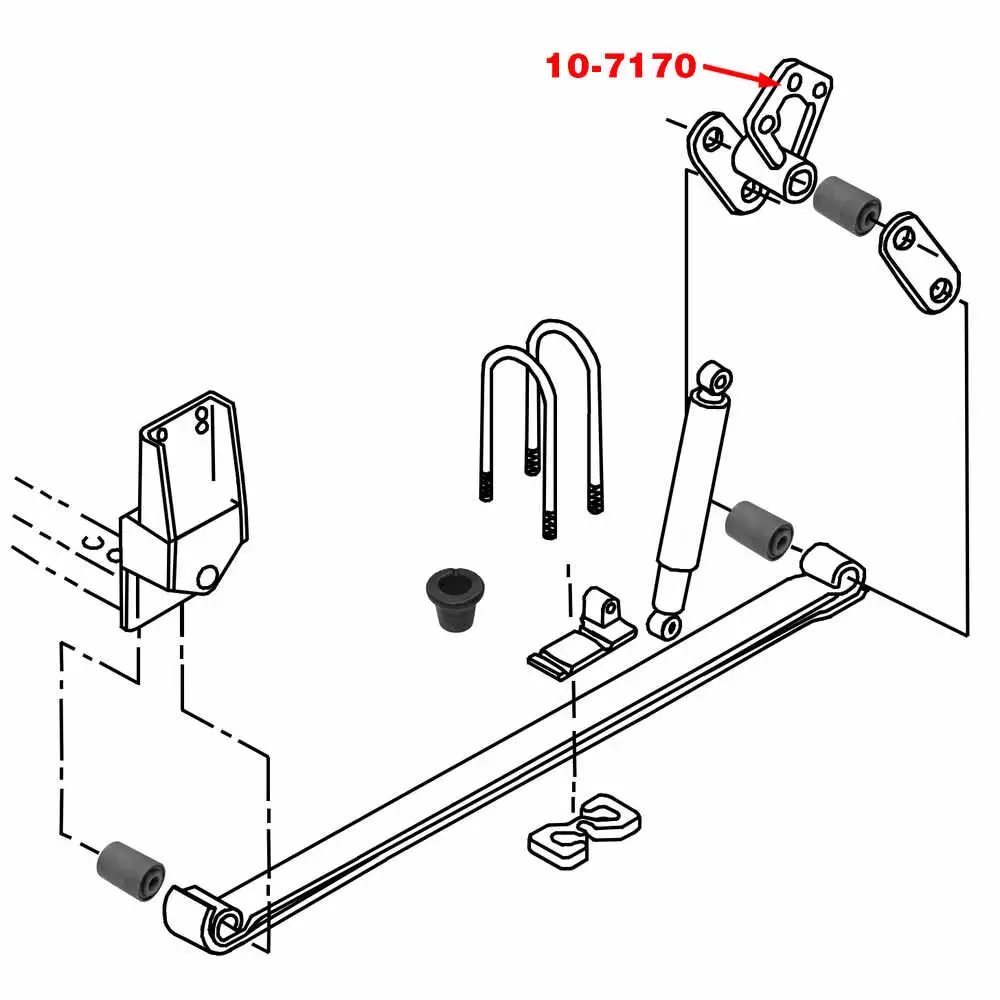 Suspension Mount Bracket Assembly with Bushing - Fits Freightliner