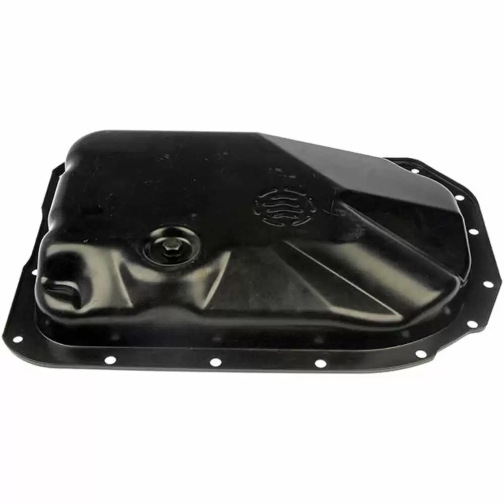 Transmission pan with drain plug for 4L80E