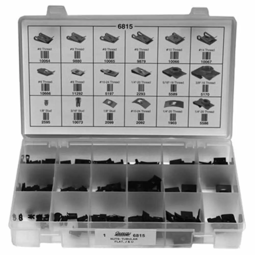 Tubular Flat U & J Nut Quik Select Kit - 148 Pieces  - Auveco 6815