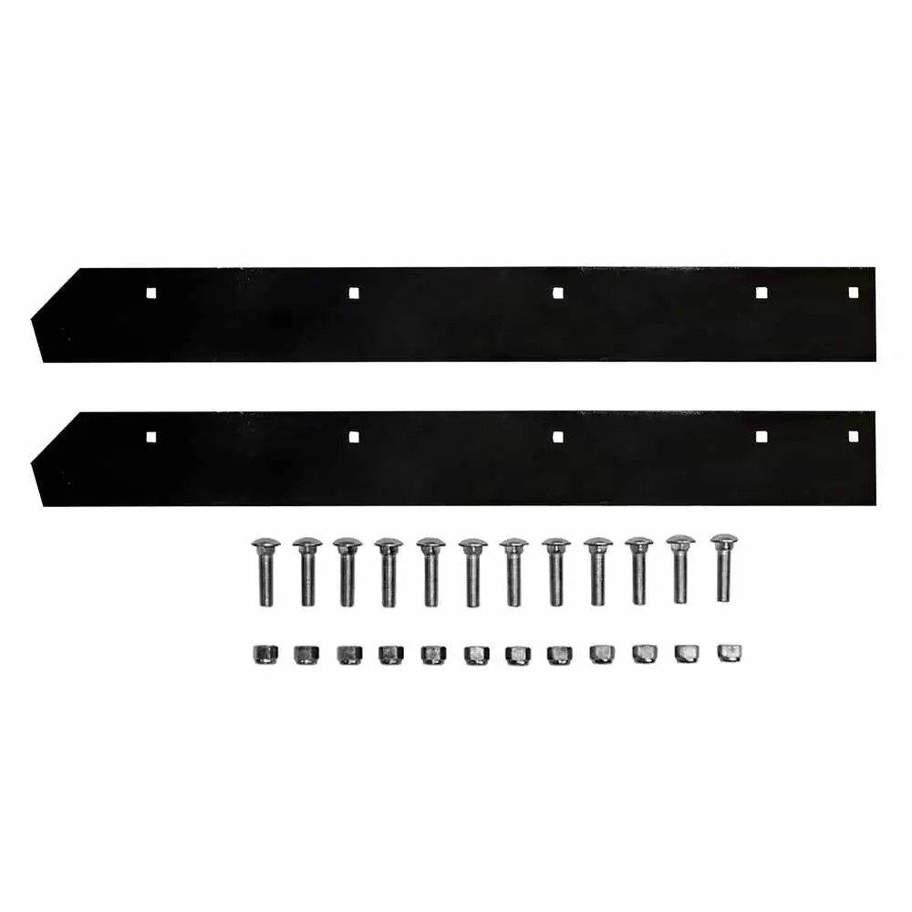 Two 4.5' x 6" x 1/2" Steel Cutting Edge 9.2' V-Blade with Hardware - Fits Boss BAX00099 1304762