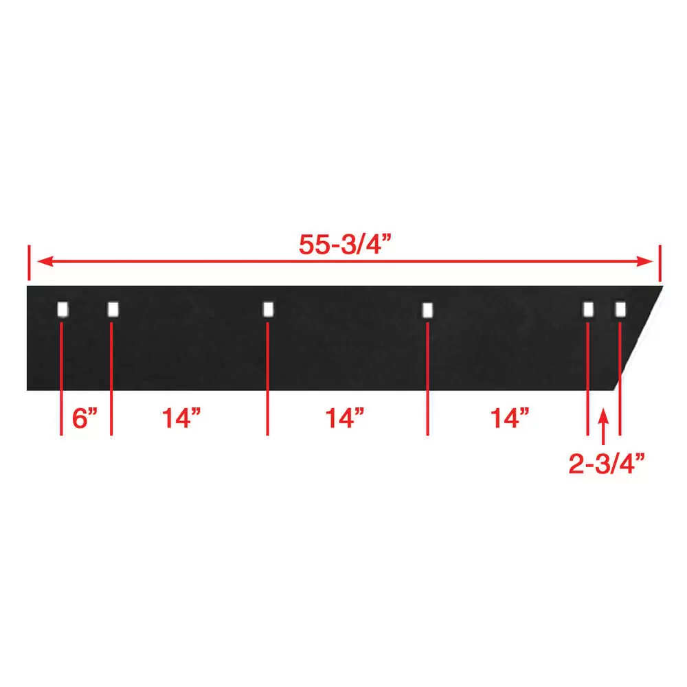 Two 55-3/4" High Carbon Steel 2 Piece Cutting Edge Blade Kit with Carbide Insert, Top Punch with 6 Mounting Holes - Fits Western, MVP & Fisher, EZV - 63678 1311201