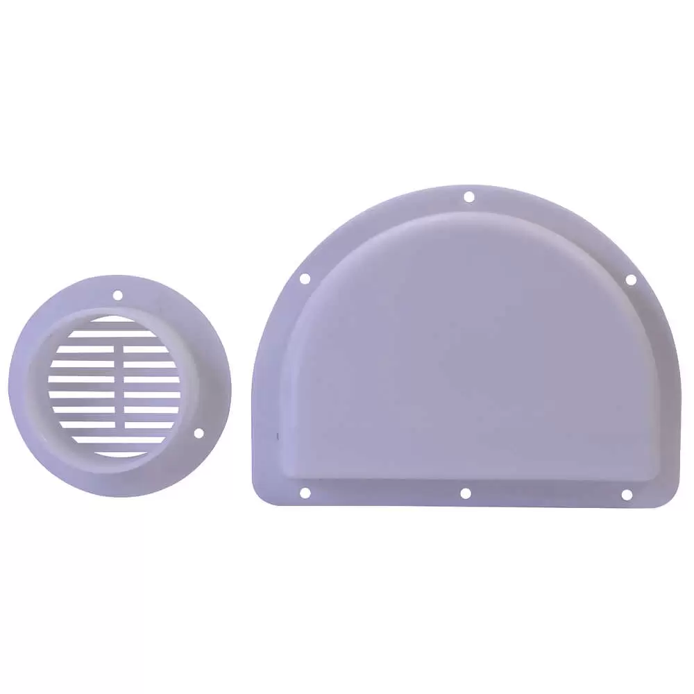 Two Piece Poly Trailer Vent for 3" Dia. Hole - White