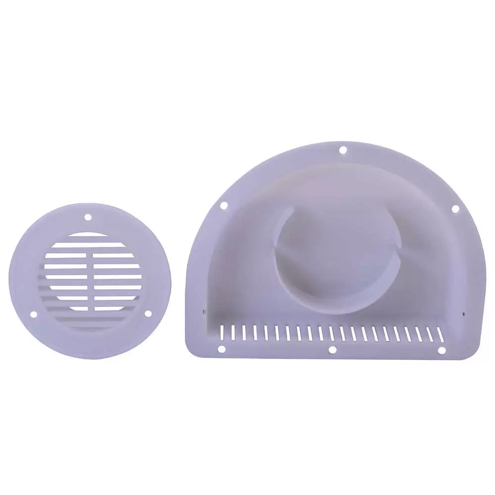 Two Piece Poly Trailer Vent for 3" Dia. Hole - White