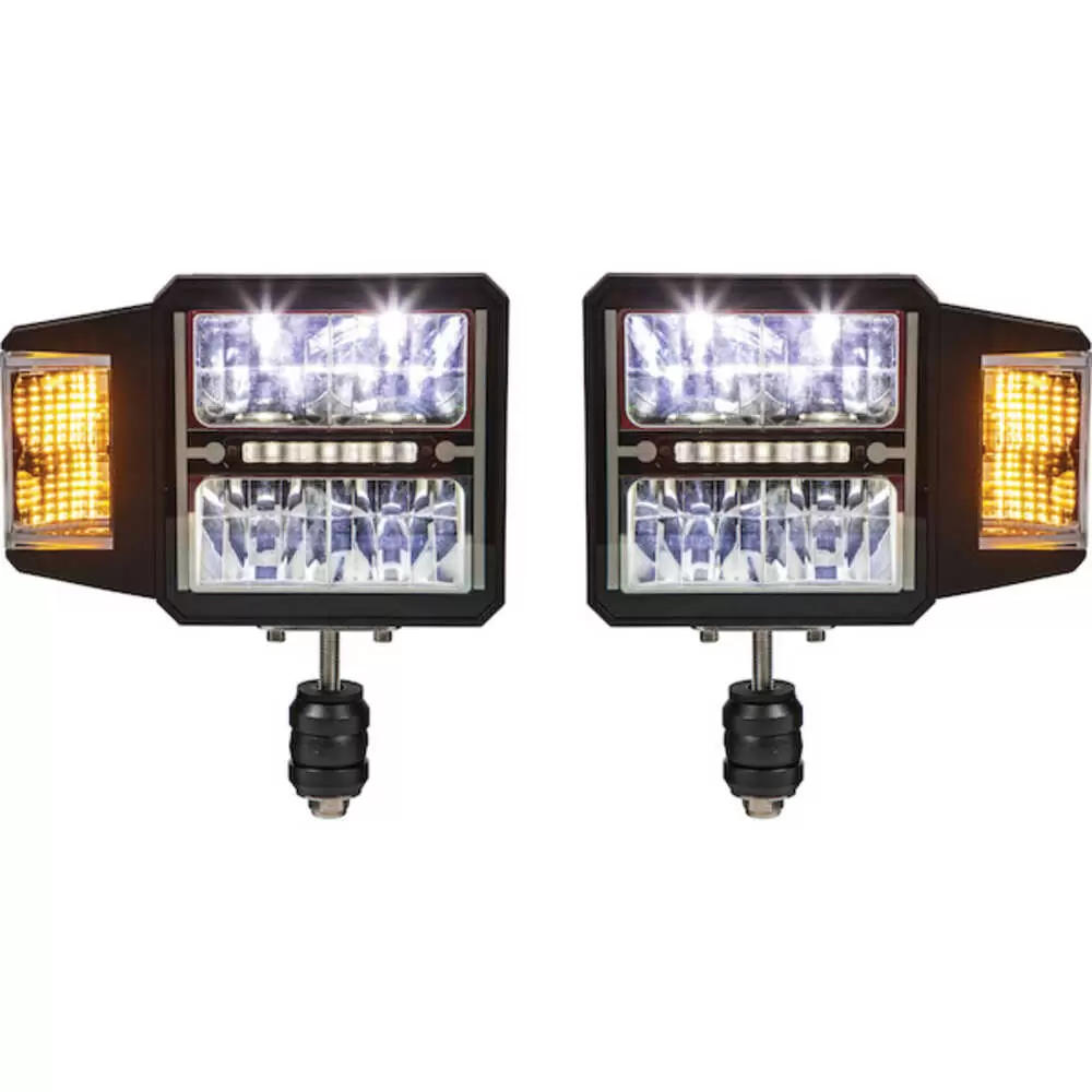 Universal Heated LED Snow Plow Headlights with Multi-Mount Signal - Buyers