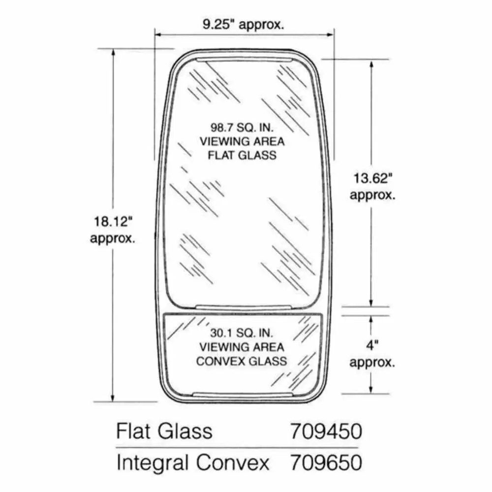 VMax Heated Remote / Manual Mirror Head - Passenger side - Right Side - Black - Velvac 714944